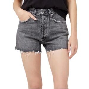 Agolde “Dee” ultra high rise shorts in grey, SZ 25